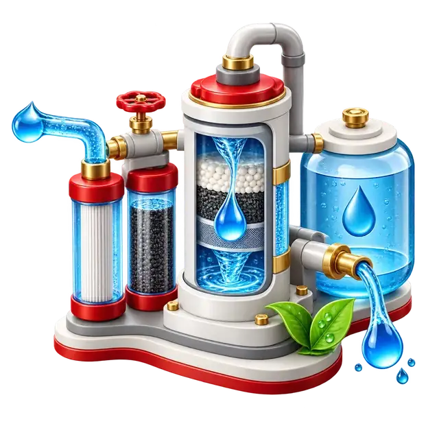 SNN Kudlu water-treatment system with filtration tanks, pumps and connected pipework