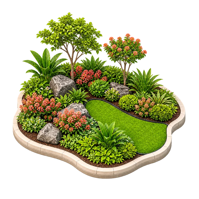 Softscape areas amenity illustration