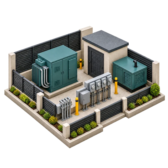 Utility infrastructure amenity illustration